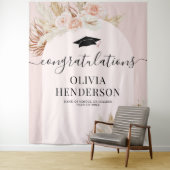 Roze Pampagras Afstudeerdecoratie Wandkleed (In situ)