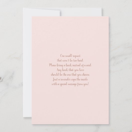 Roze Pampas Arch Baby shower Girl Kaart (Achterkant)