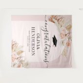 Roze Pampas Gras Afstudeerfeest Wandkleed (Voorkant (horizontaal))