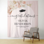 Roze Pampas Gras Afstudeerfeest Wandkleed (In situ)