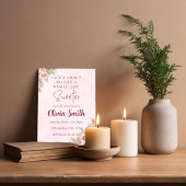 Roze Pampas Gras Boho Uitnodiging voor de Trouwdag