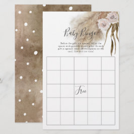 Roze Pampas Grass Baby shower Bingo Game
