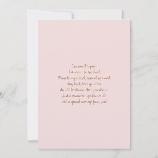 Roze Pampas Grass Baby shower Girl Invitation Kaart (Achterkant)
