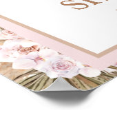 Roze Pampas Grass Baby shower Girl Welkomstteken Poster (Hoek)