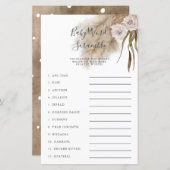 Roze Pampas Grass Baby Word Scramble Game (Voorkant / Achterkant)