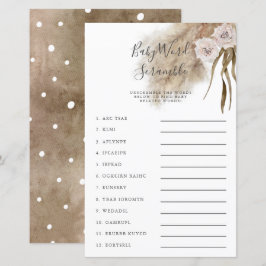 Roze Pampas Grass Baby Word Scramble Game