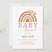 Roze Pampas Grass Boho Rainbow Baby shower Kaart (Voorkant)