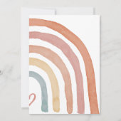 Roze Pampas Grass Boho Rainbow Baby shower Kaart (Achterkant)