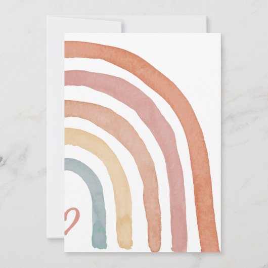 Roze Pampas Grass Boho Rainbow Baby shower Kaart (Achterkant)