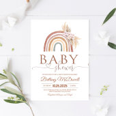 Roze Pampas Grass Boho Rainbow Baby shower Kaart