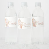 Roze Pampas Grass Boho Rainbow Waterfles Etiket (Flessen)