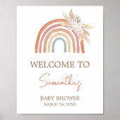 Roze Pampas Grass Boho Regenboog Welkom Poster (Voorkant)