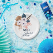 Roze Pampas Grass en Veer Vrijgezellenfeest Papieren Bordje (Feest)