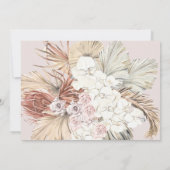 Roze Pampas Grass Floral Tropisch Oerwoud Save The Date (Achterkant)