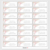 Roze Pampas Grass Gastennamen Adresetiketten Sticker (Vel)