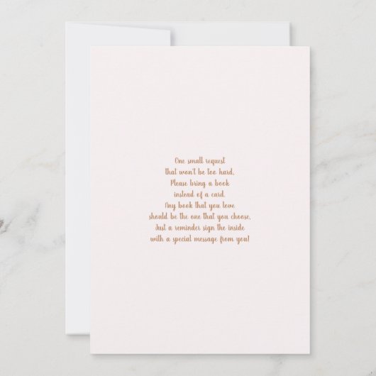 Roze Pampas Grass Girl Bunny Baby shower Kaart (Achterkant)