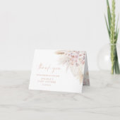 Roze Pampas Grass Meisje Baby shower Dank u Kaart (Voorkant)