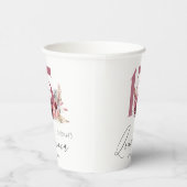 Roze Pampas Grass Quinceanera 15th Birthday Invite Papieren Bekers (Rechts)