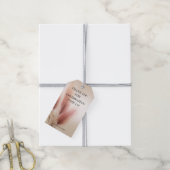 Roze Pampasgras Boheemse Boho Bruiloft Cadeaulabel (Met Touw)