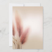 Roze Pampasgras Boheemse Boho Bruiloft Kaart (Achterkant)