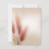 Roze Pampasgras Boheemse Boho Bruiloft RSVP Kaart (Achterkant)