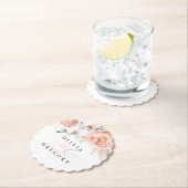 Roze Pampasgras Elegant Tropisch Papier Kartonnen Onderzetters (Insitu)