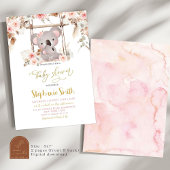 Roze Pampasgras Flora Koala Australische Baby Meis Kaart