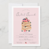 Roze pancakes Bridal Brunch Shower Invitation Kaart (Voorkant)