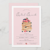 Roze pancakes Bridal Brunch Shower Invitation Kaart (Voorkant / Achterkant)