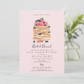 Roze Pancakes Bridal Brunch Vrijgezellenfeest Kaart (Staand voorkant)