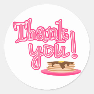Roze pancakes Dank je Ronde Sticker