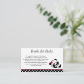 Roze Panda Beer Baby shower Boeken voor Baby Enclo Informatiekaartje (Staand voorkant)