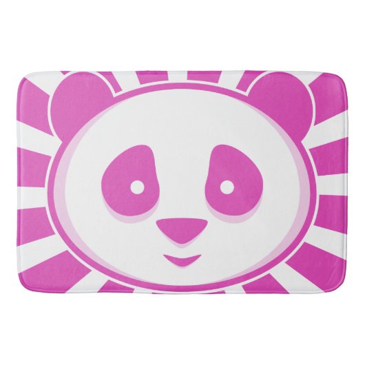 Roze Panda Beer - Schattig roze witte panda meisje Badmat (Voorkant)