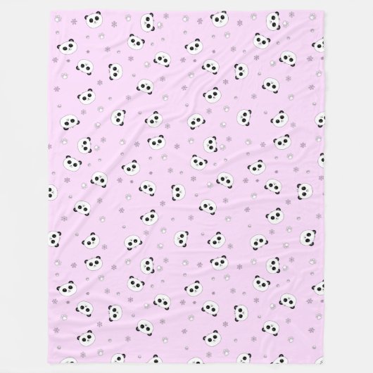 Roze Panda Blanket | Roze Panda | Baby 4 Levensduu Fleece Deken (Voorkant)