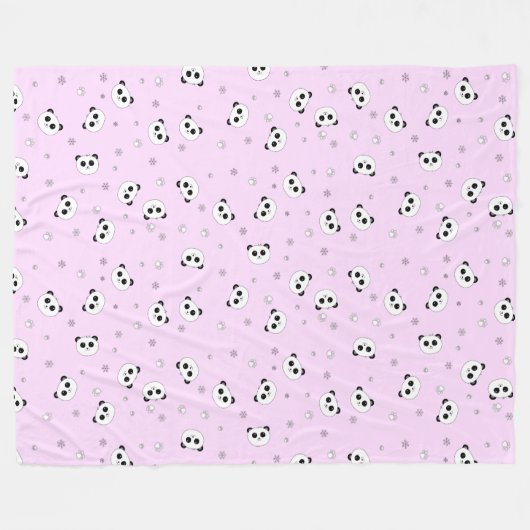 Roze Panda Blanket | Roze Panda | Baby 4 Levensduu Fleece Deken (Voorkant (Horizontaal))