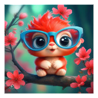 Roze panda Cartoon op de tak