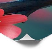 Roze panda Cartoon op de tak Perfect Poster (Hoek)