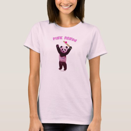 Roze Panda Cricket T-shirt (Voorkant)