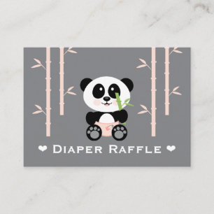 Roze Panda Diaper Raffle Tickets Informatiekaartje