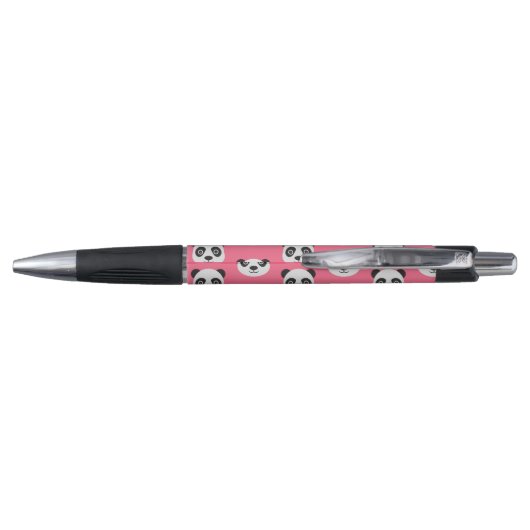 Roze Panda Face Black en White Pen (Achterkant)