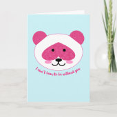 Roze Panda Jou Missen Kaart (Voorkant)