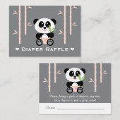 Roze Panda Luier Raffle Tickets Informatiekaartje (Voorkant / Achterkant)