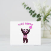 Roze Panda Ping Pong Briefkaart (Staand voorkant)