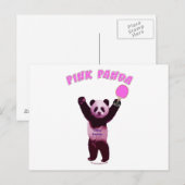 Roze Panda Ping Pong Briefkaart (Voorkant / Achterkant)