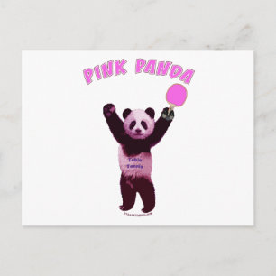 Roze Panda Ping Pong Briefkaart