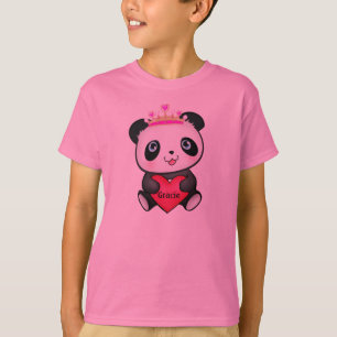 Roze Panda Princess T-shirt voor Girls Gift Cadeau