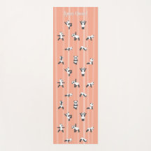 Roze Panda Yoga Mat Aangepaste Naam Aan Beide Kant