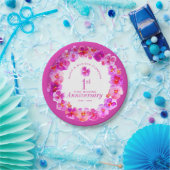 roze paniek bij de eerste huwelijksfeestdag papieren bordje (Feest)