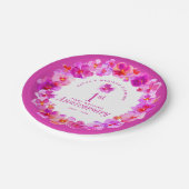 roze paniek bij de eerste huwelijksfeestdag papieren bordje (Gekanteld)