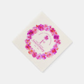 roze paniek bij de eerste huwelijksfeestdag servet (Hoek)